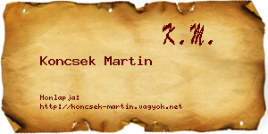 Koncsek Martin névjegykártya